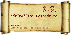 Körözsi Doloróza névjegykártya
